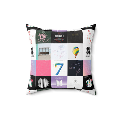 BTS Album Cover Art Collage Spun Polyester Square Pillow