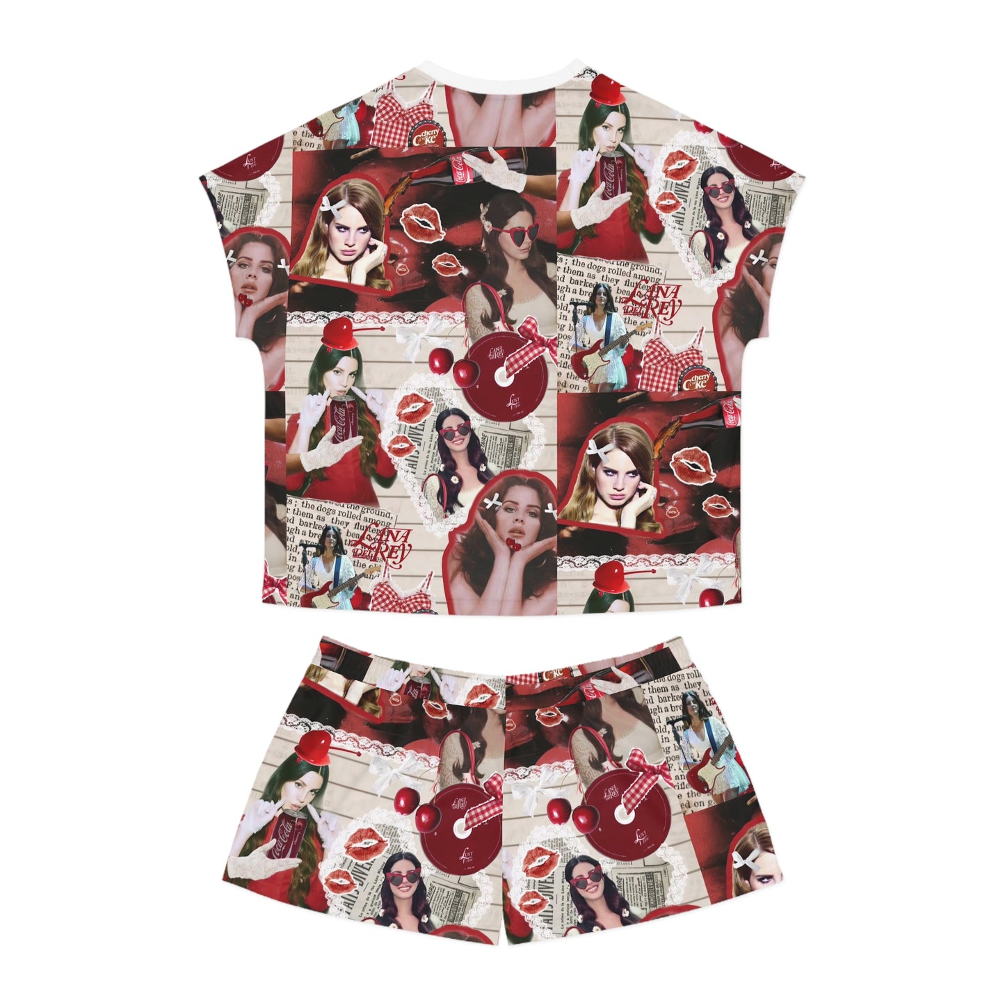 Lana Del Rey Cherry Coke Collage Women's Short Pajama Set