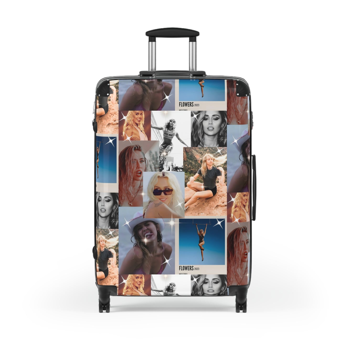 Miley Cyrus Flowers Photo Collage Suitcase