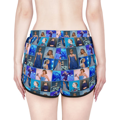 Taylor Swift Blue Aesthetic Collage Women's Relaxed Shorts