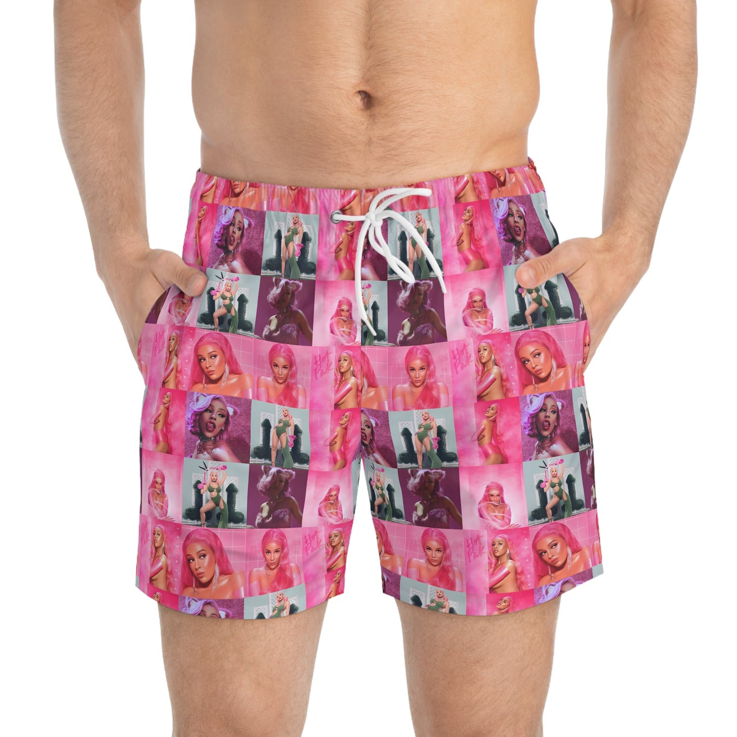 Doja Cat Hot Pink Mosaic Swim Trunks