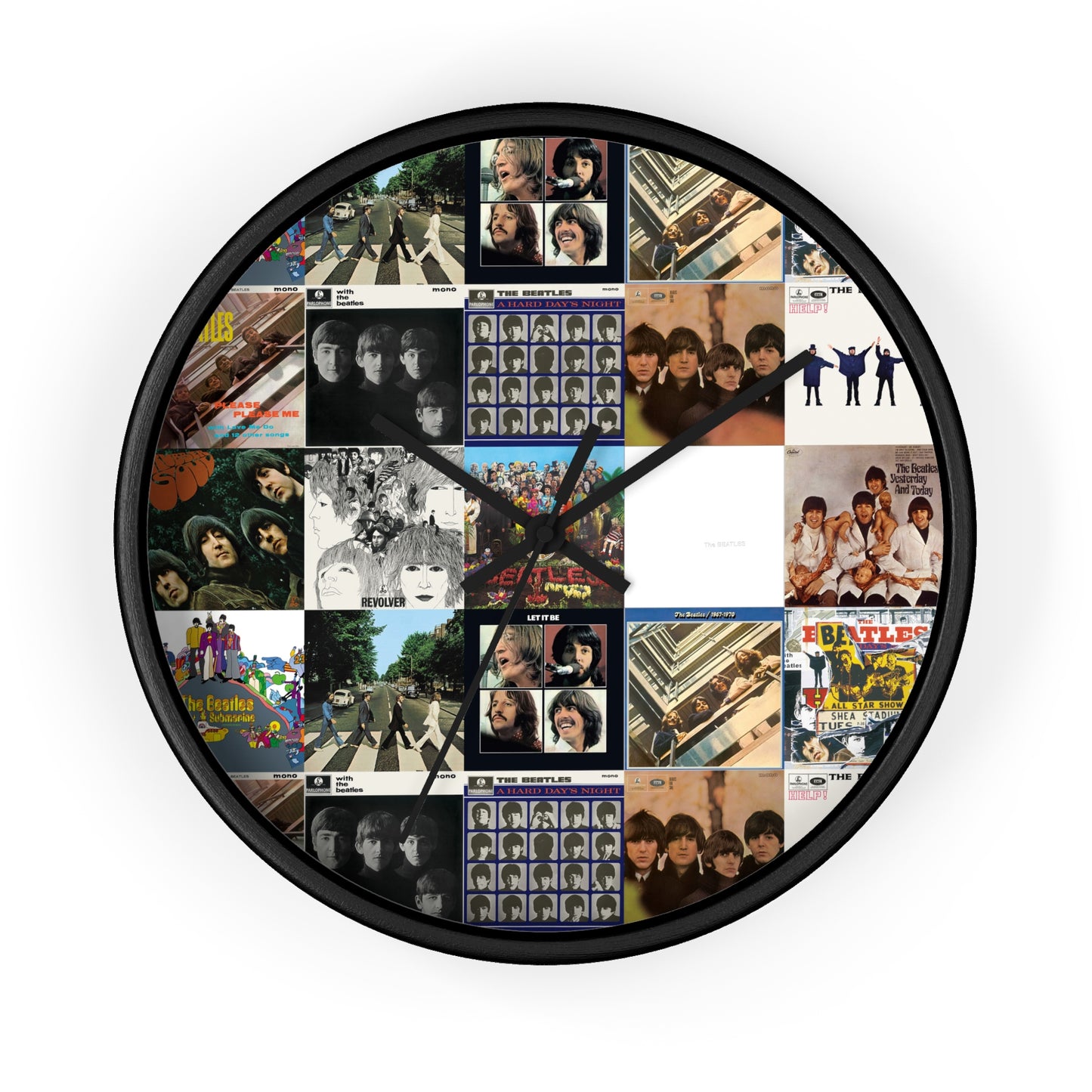 The Beatles Album Cover Collage Round Wall Clock