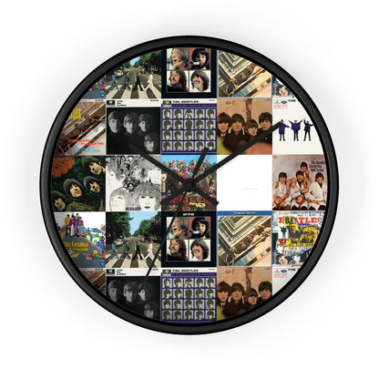 The Beatles Album Cover Collage Round Wall Clock