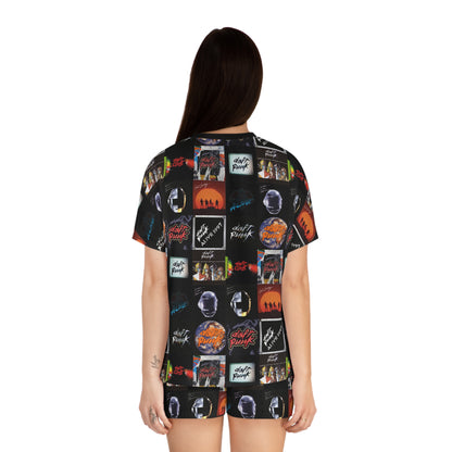 Daft Punk Album Cover Art Collage Women's Short Pajama Set