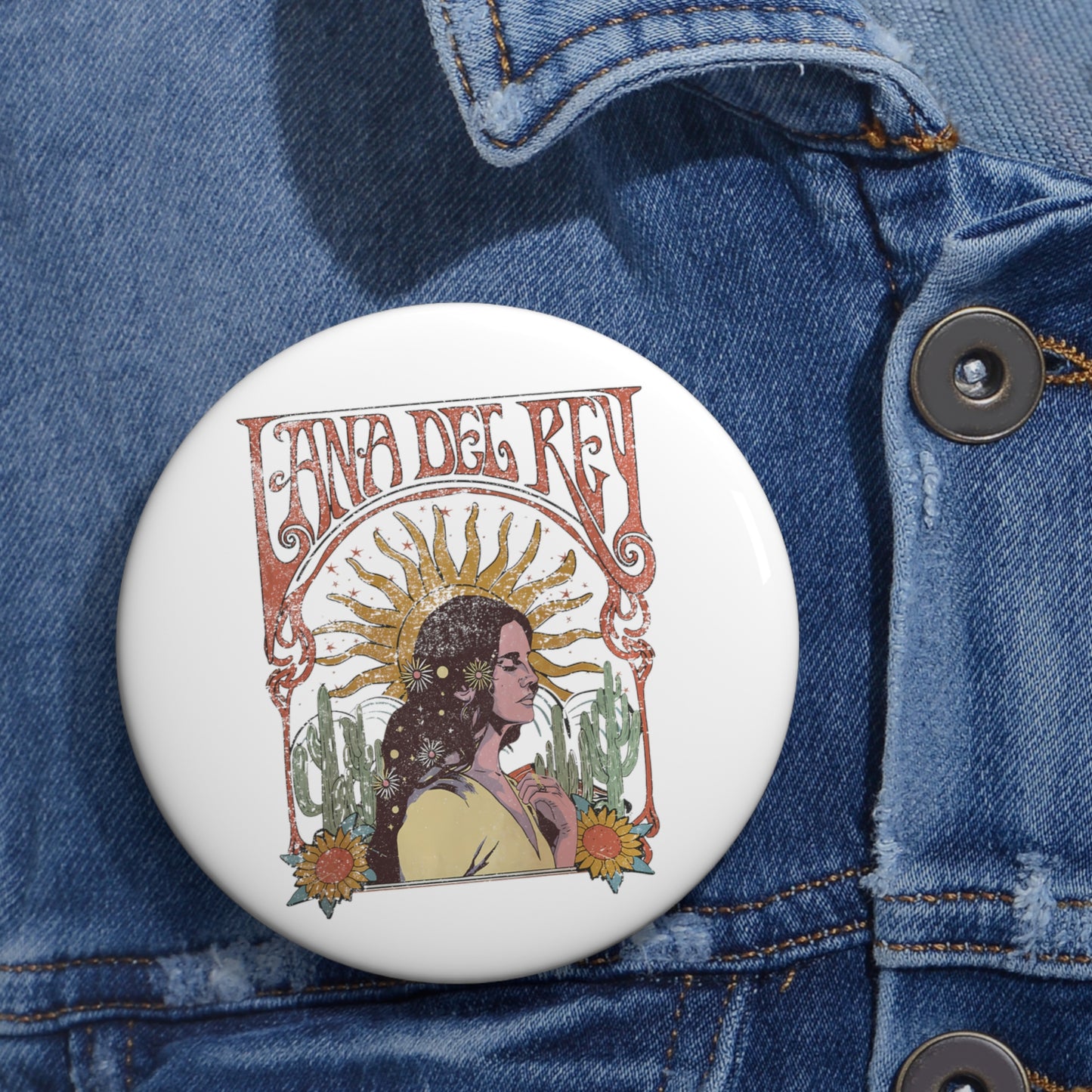 Lana Del Rey Vintage Artwork Round Pin