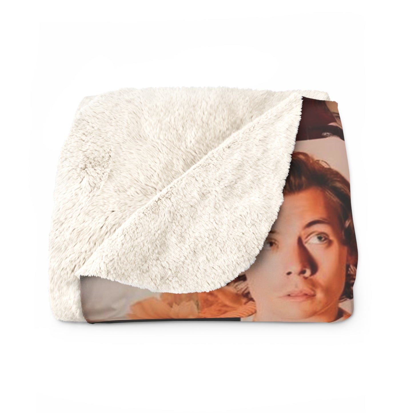 Harry Styles Rainbow Photo Collage Sherpa Fleece Blanket