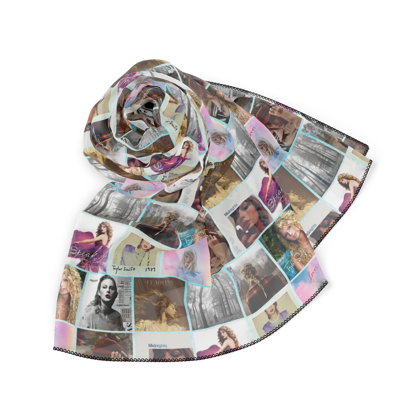 Taylor Swift Album Art Collage Pattern Polyester Scarf