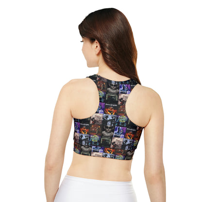 Motionless In White Album Cover Collage Fully Lined Padded Sports Bra