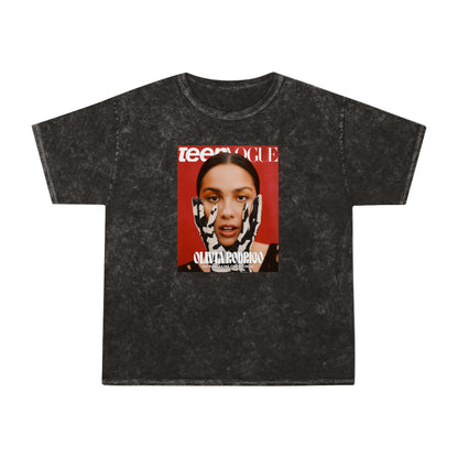 Olivia Rodrigo Teen Vogue Magazine Cover Unisex Mineral Wash Vintage Tee Shirt