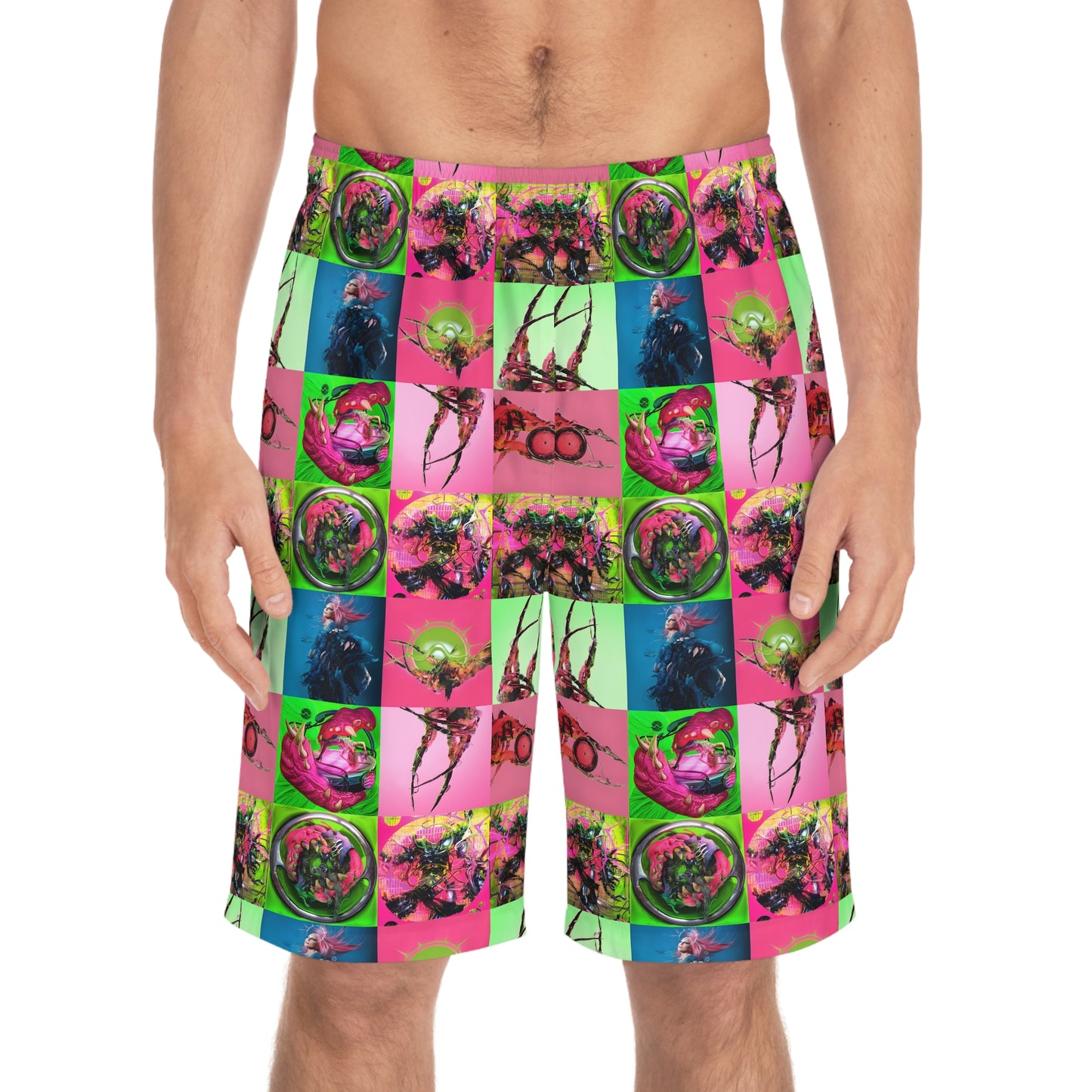 Lady Gaga Dawn of Chromatica Mosaic Men's Board Shorts