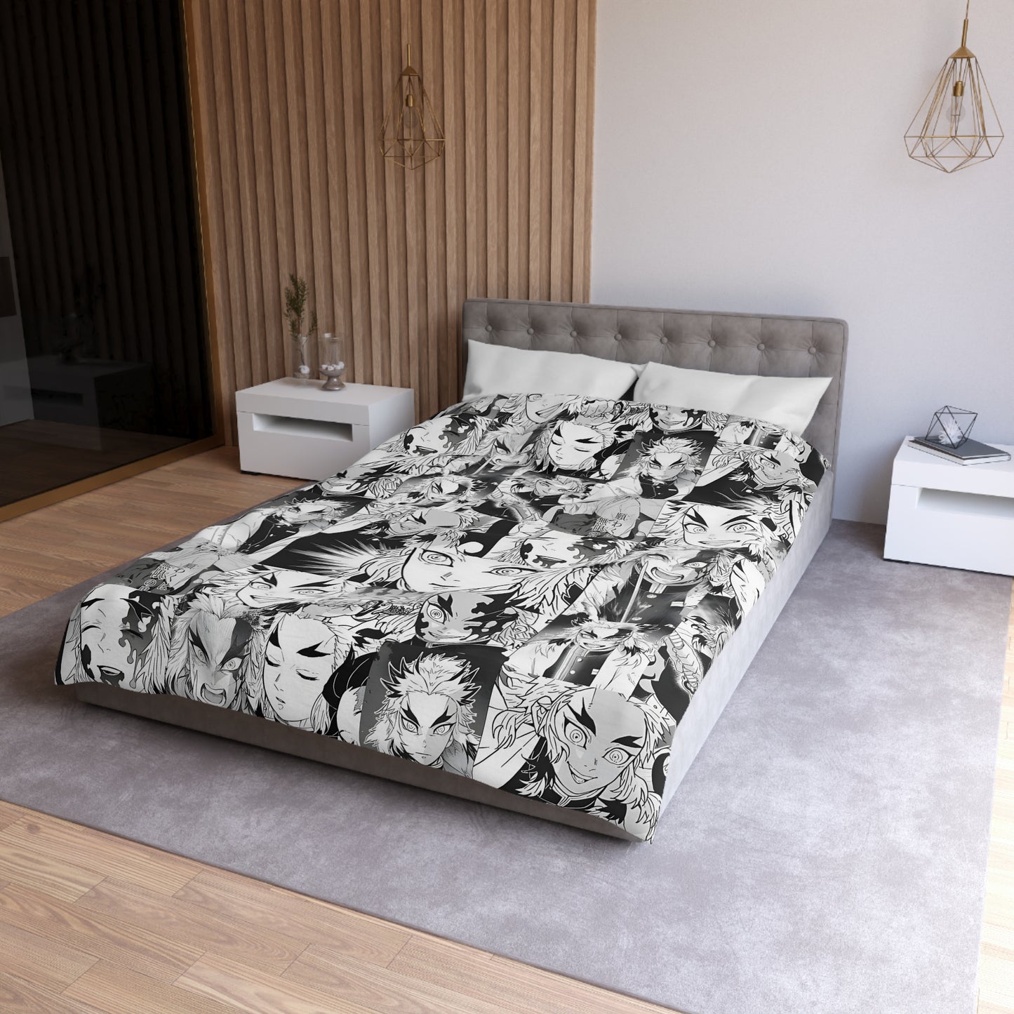 Demon Slayer Kyojuro Rengoku Collage Microfiber Duvet Cover