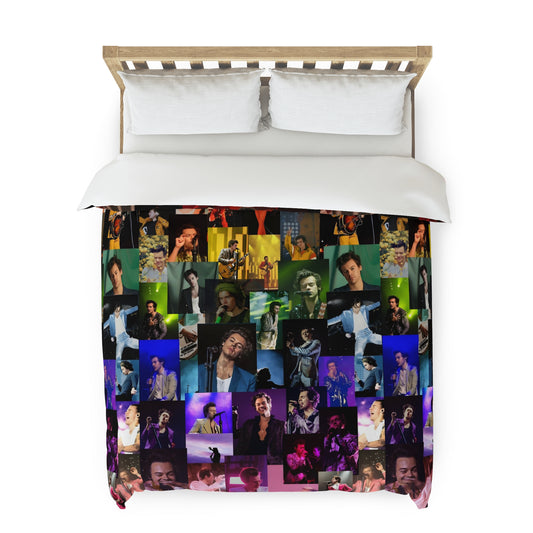 Harry Styles Rainbow Photo Collage Duvet Cover