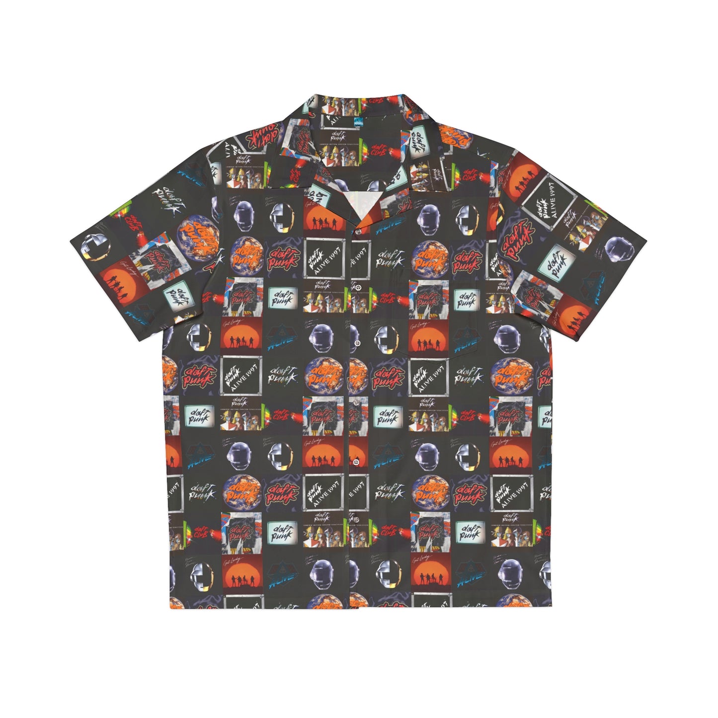 Daft Punk Album Cover Art Collage Men's Hawaiian Shirt