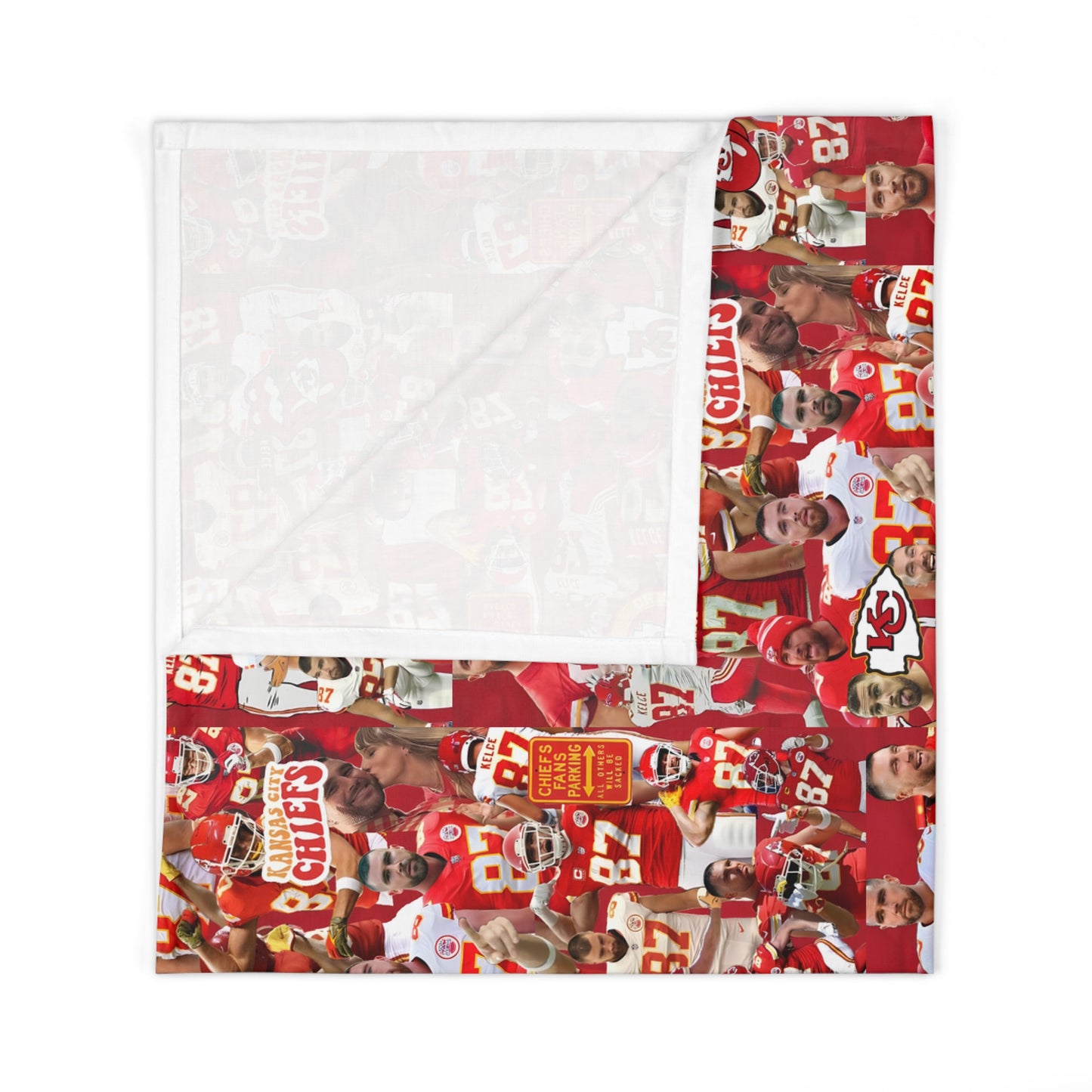 Travis Kelce Chiefs Red Collage Baby Swaddle Blanket