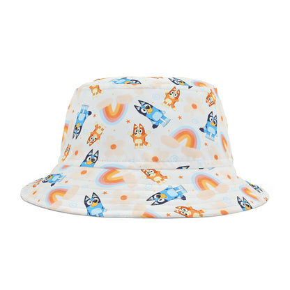 Bluey Rainbows & Flowers Pattern Bucket Hat