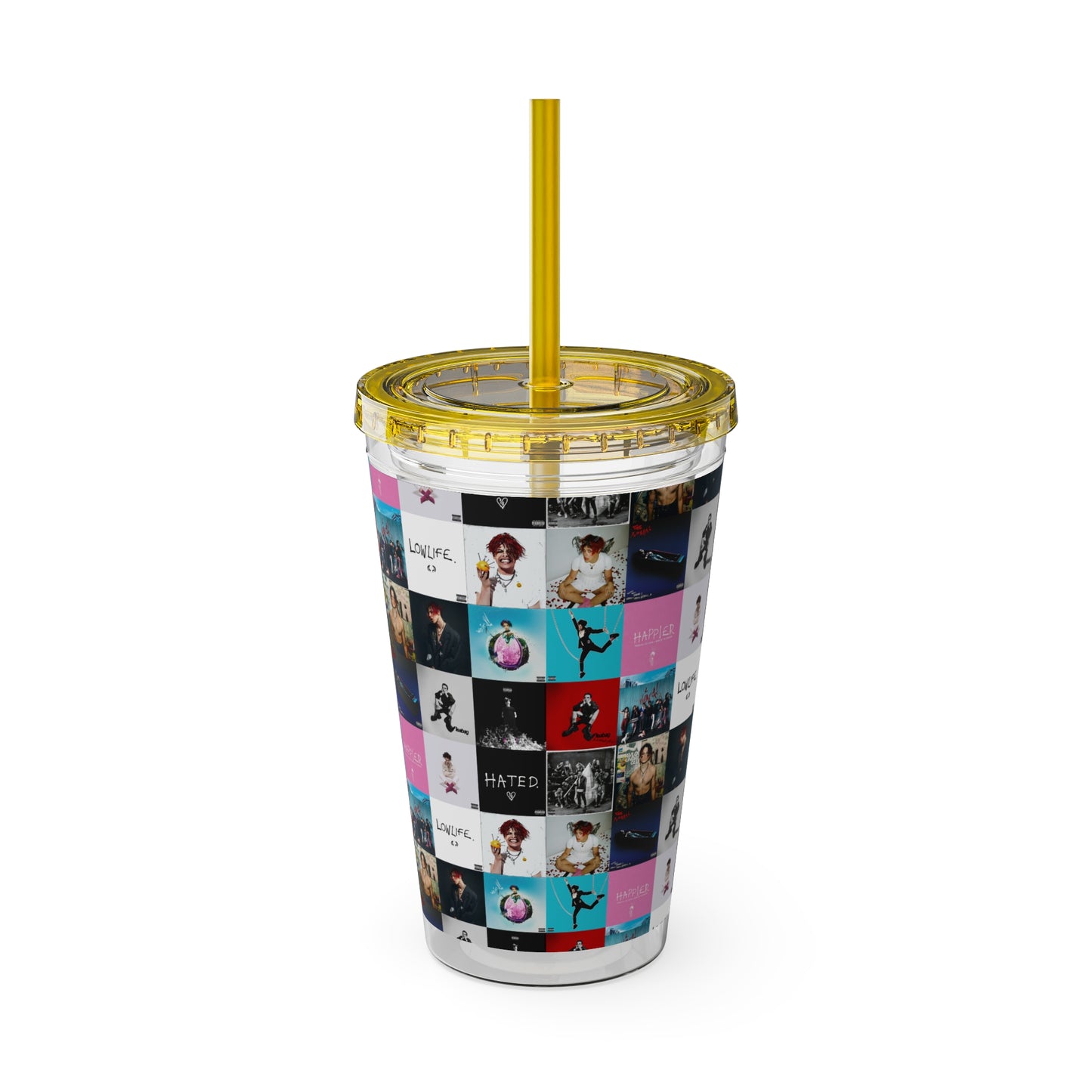 YUNGBLUD Album Cover Art Collage Sunsplash Tumbler with Straw