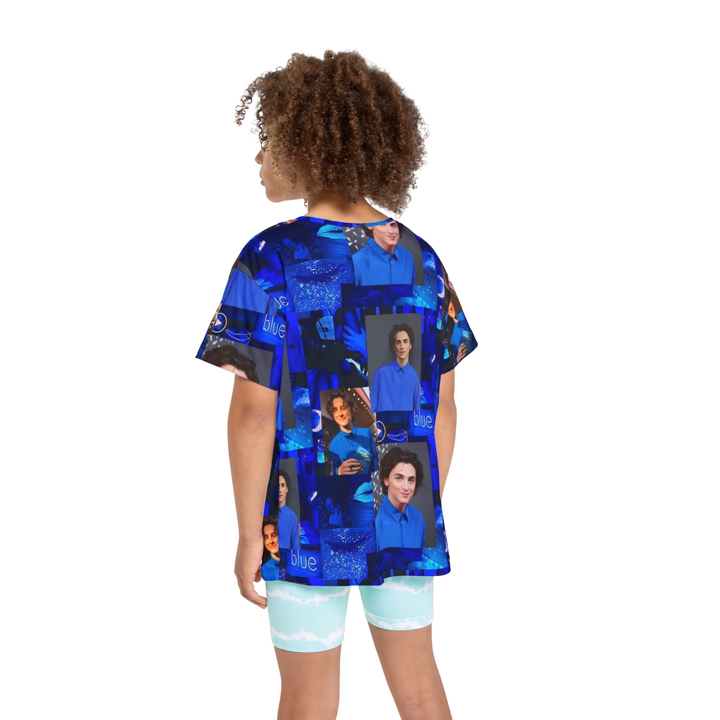 Timothee Chalamet Cool Blue Collage Kids Sports Jersey