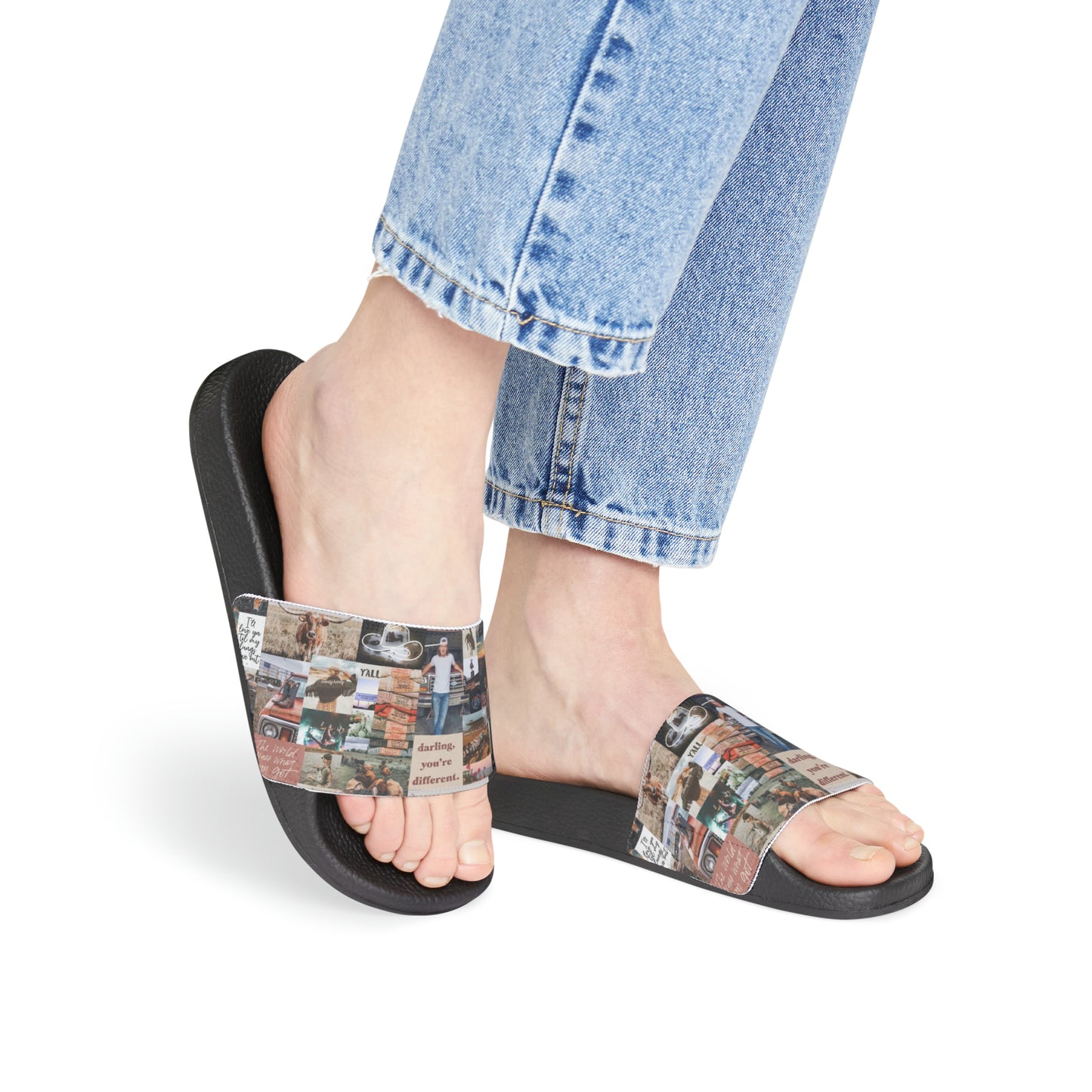 Morgan Wallen Darling You're Different Collage Women's Slide Sandals