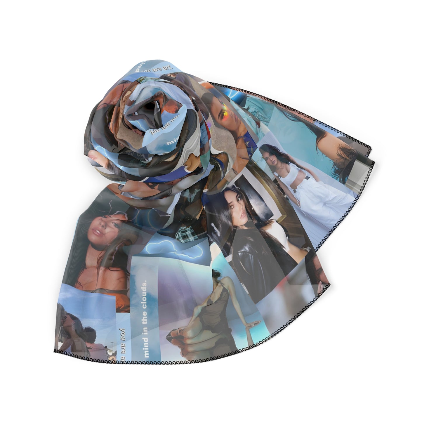 Madison Beer Mind In The Clouds Collage Polyester Scarf