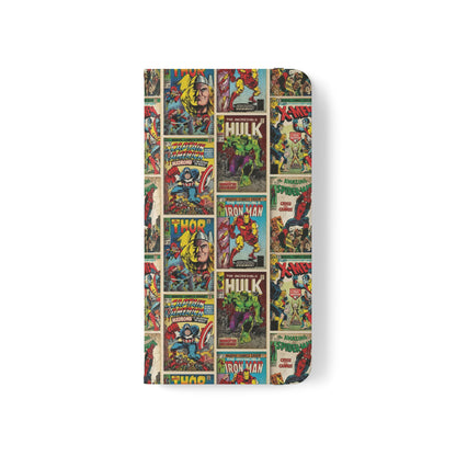 Marvel Comic Book Cover Collage Phone Flip Case