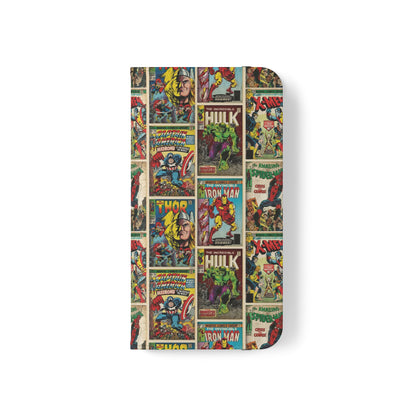 Marvel Comic Book Cover Collage Phone Flip Case