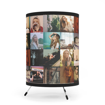 Sabrina Carpenter Album Cover Collage Tripod Lamp with High-Res Printed Shade