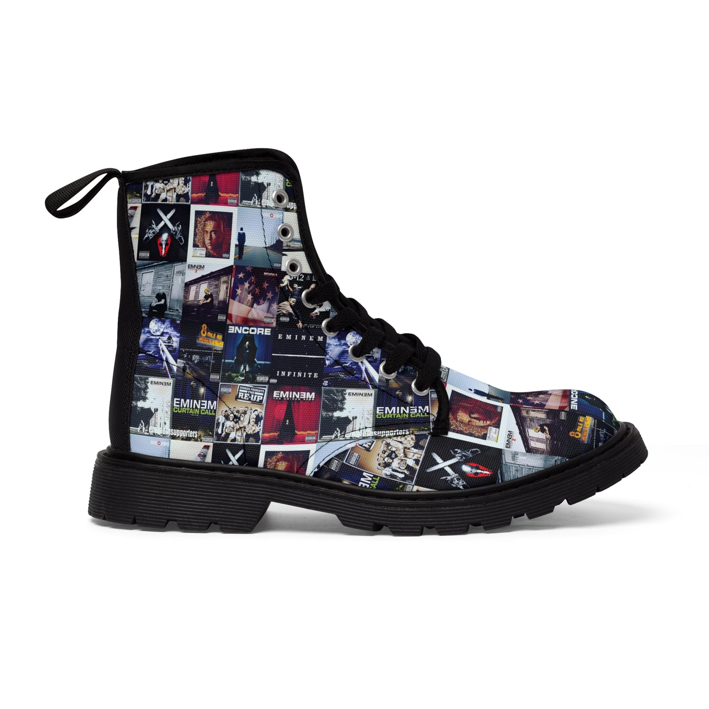 Eminem Album Art Cover Collage Women's Canvas Boots