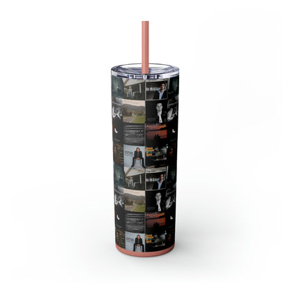 Morgan Wallen Album Cover Collage Skinny Tumbler with Straw