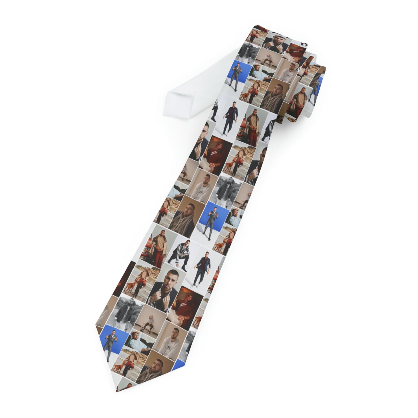 Travis Kelce Portrait Photo Mosaic Necktie