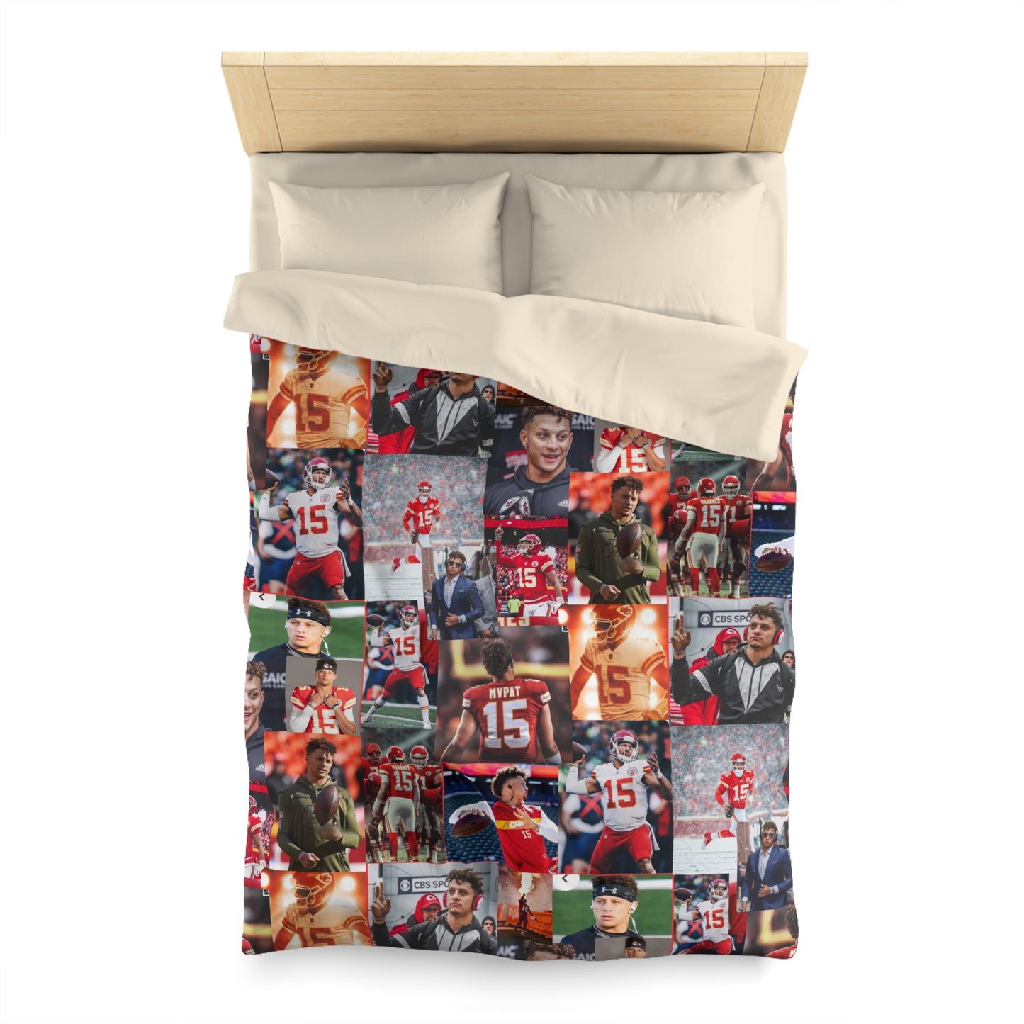 Patrick Mahomes Chiefs MVPAT Photo Collage Microfiber Duvet Cover