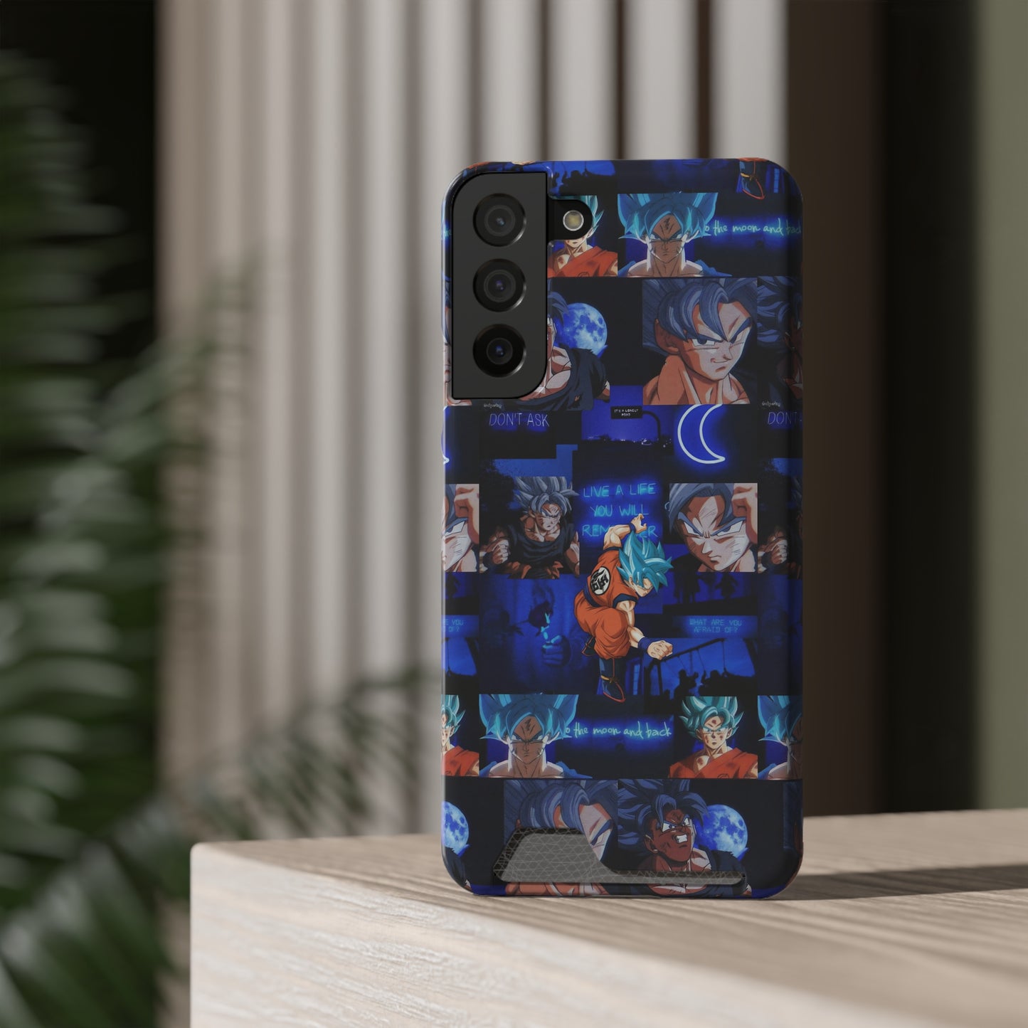 Dragon Ball Z Saiyan Moonlight Collage Phone Case With Card Holder