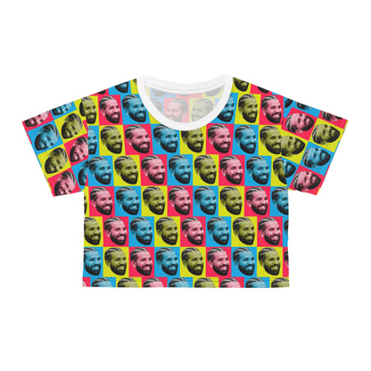 Drake Colored Checker Faces Crop Tee