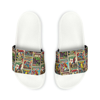 Marvel Comic Book Cover Collage Women's Slide Sandals