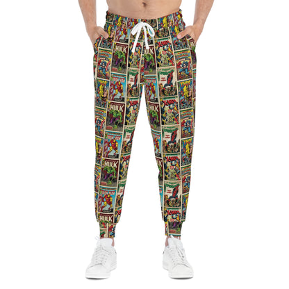 Marvel Comic Book Cover Collage Athletic Jogger Sweatpants