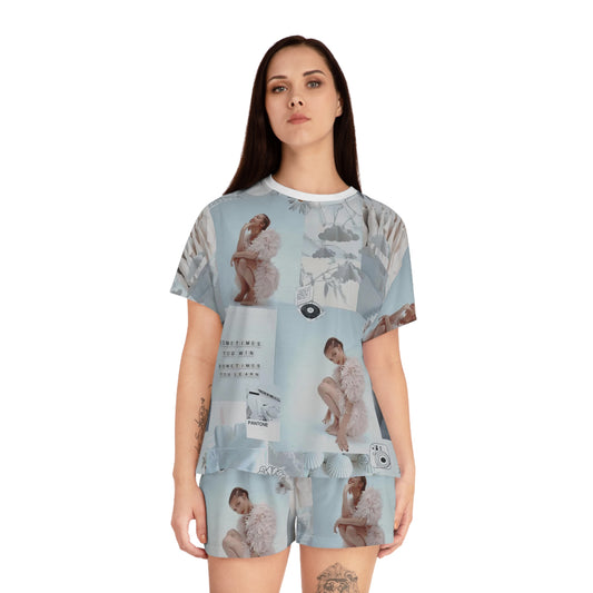 Olivia Rodrigo White Aesthetic Collage Women's Short Pajama Set
