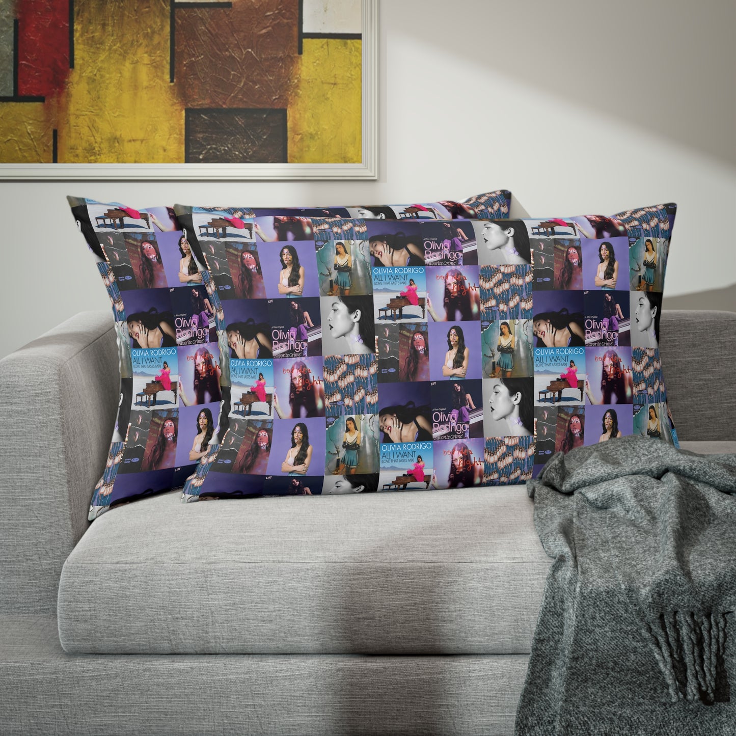 Olivia Rodrigo Album Art Collage Pillow Sham