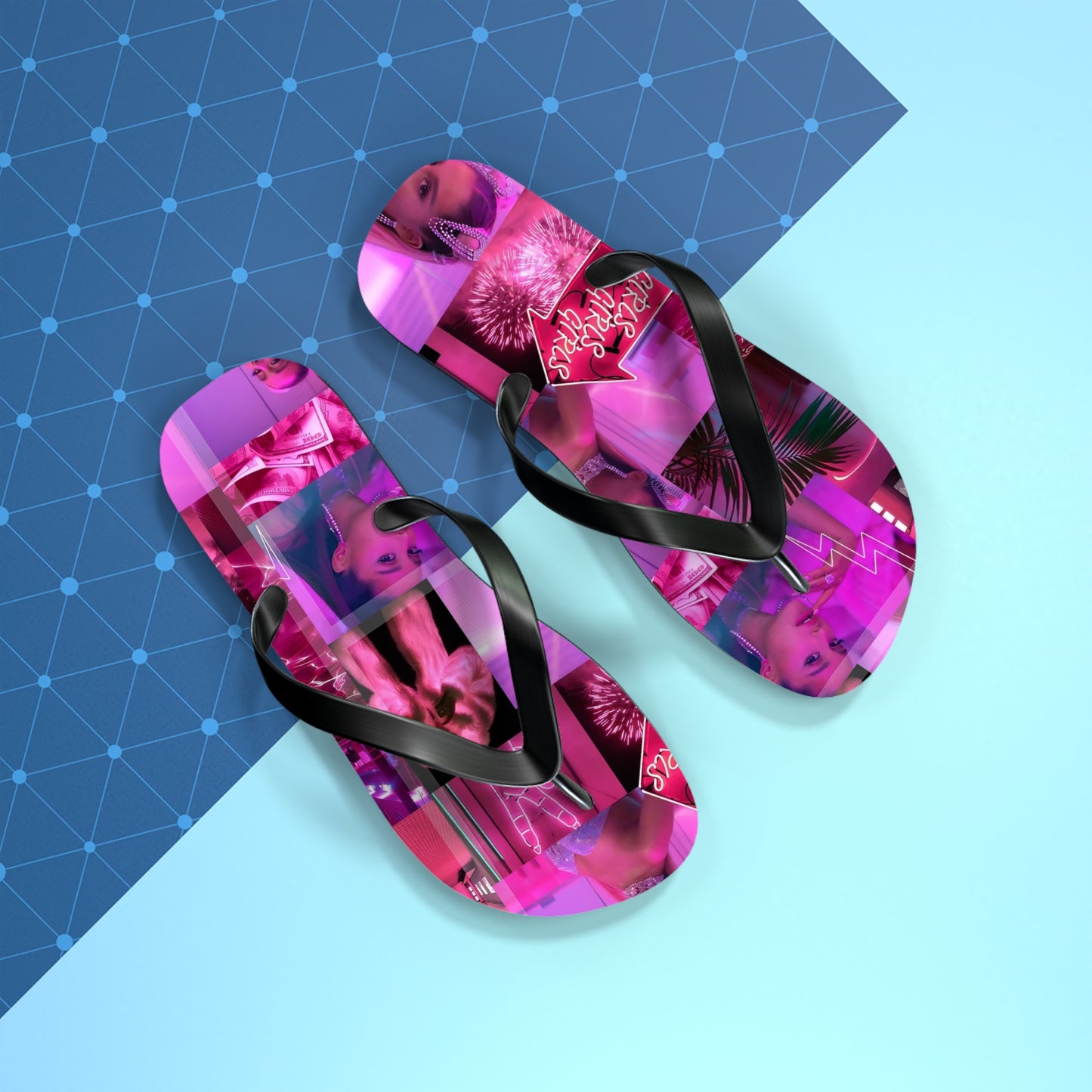 Ariana Grande 7 Rings Collage Flip Flops