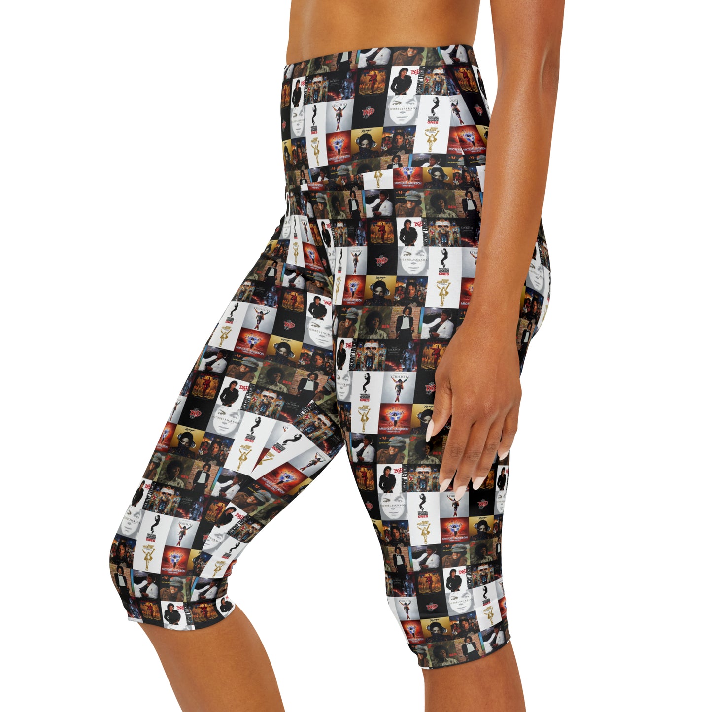 Michael Jackson Album Cover Collage Yoga Capri Leggings