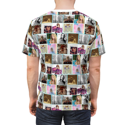 Taylor Swift Album Art Collage Pattern Unisex Tee Shirt