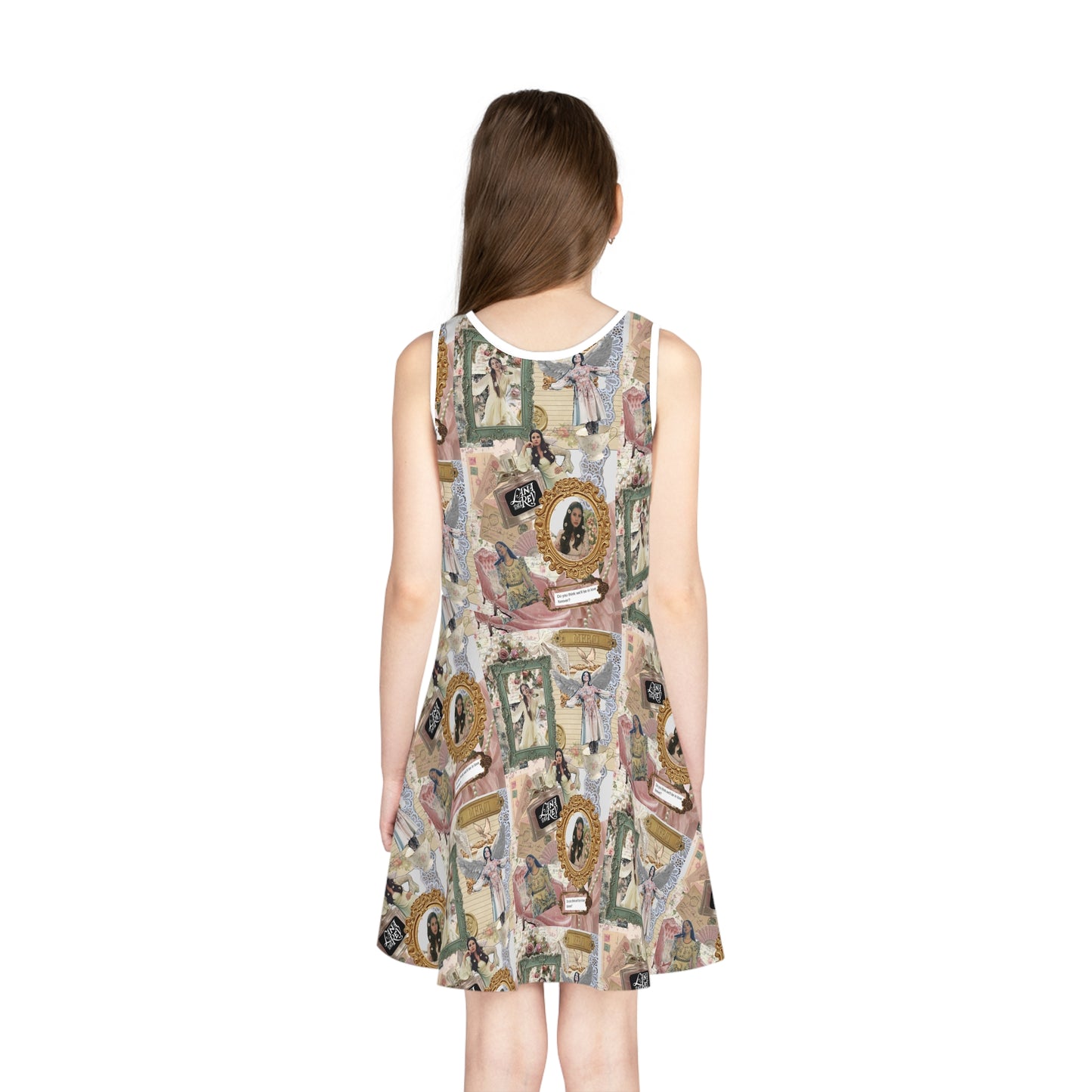 Lana Del Rey Victorian Collage Girls' Sleeveless Sundress