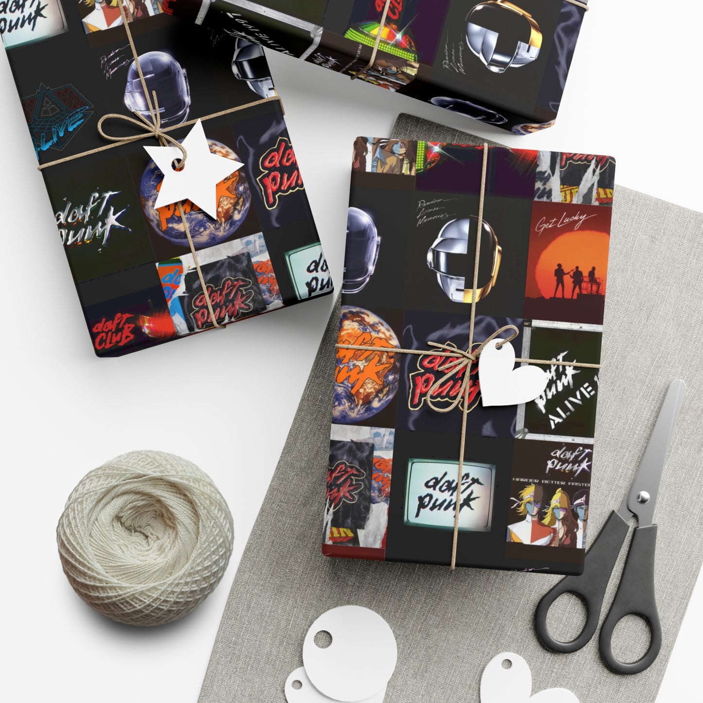 Daft Punk Album Cover Art Collage Gift Wrap Paper