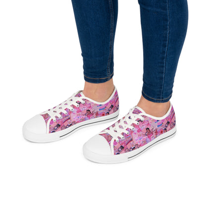 Ariana Grande Purple Vibes Collage Women's Low Top Sneakers