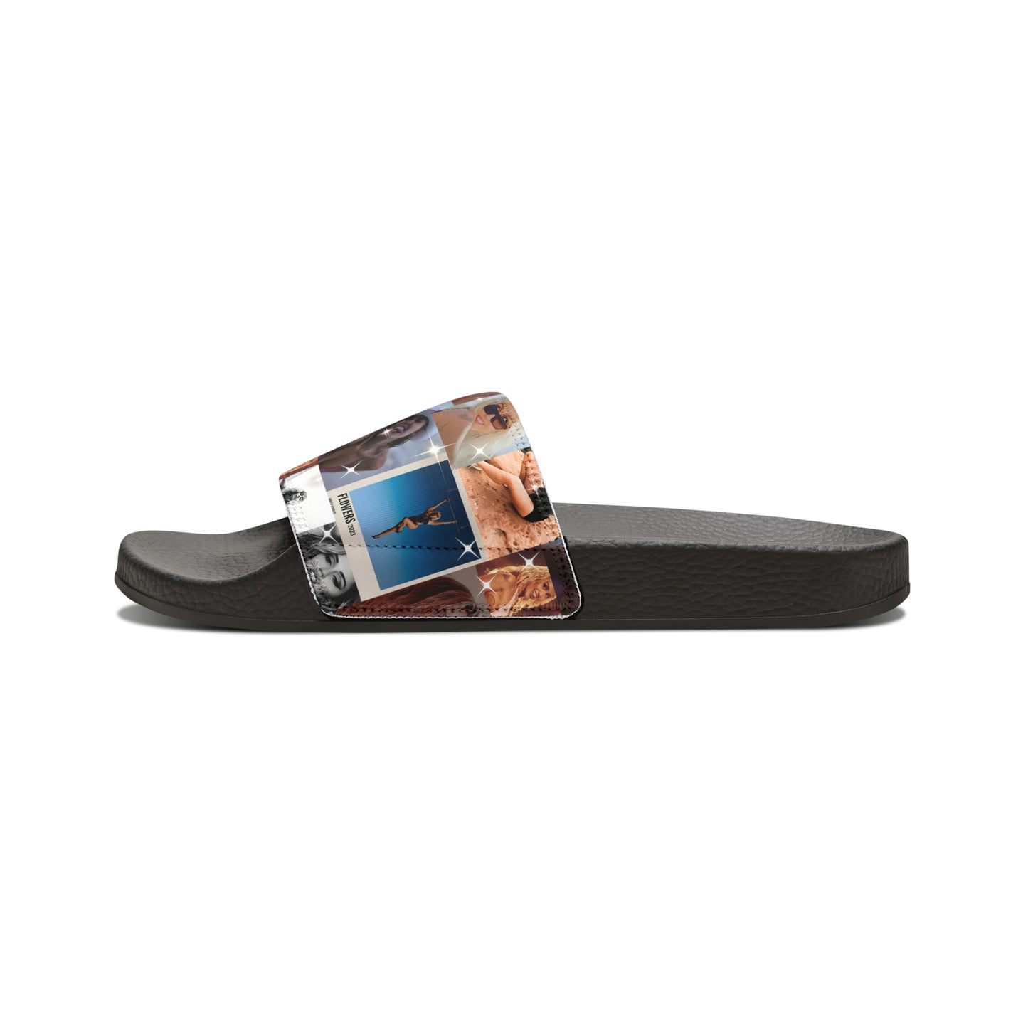 Miley Cyrus Flowers Photo Collage Men's Slide Sandals