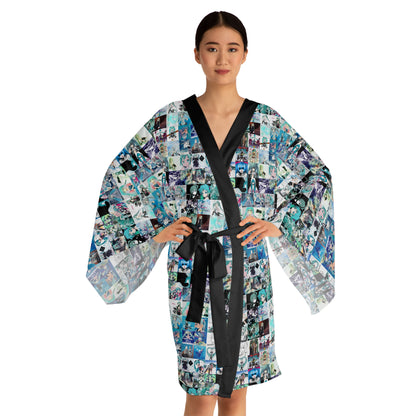 Hatsune Miku Album Cover Collage Long Sleeve Kimono Robe