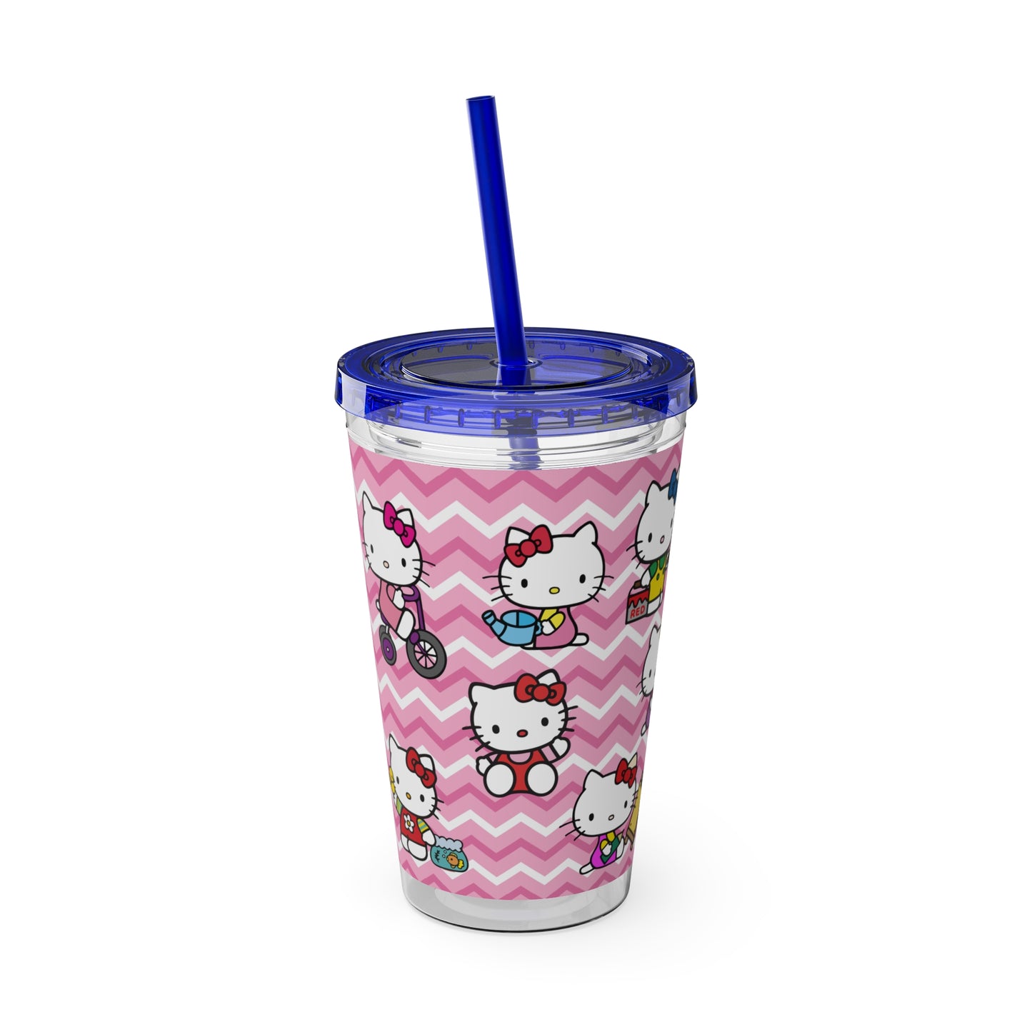 Hello Kitty Playtime Collage Sunsplash Tumbler with Straw