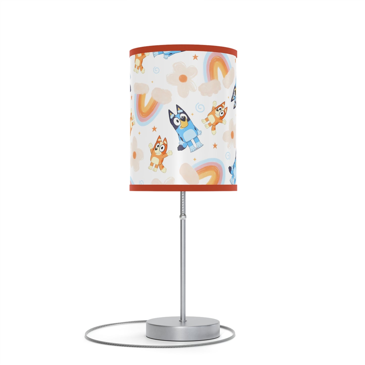 Bluey Rainbows & Flowers Pattern Lamp on a Stand