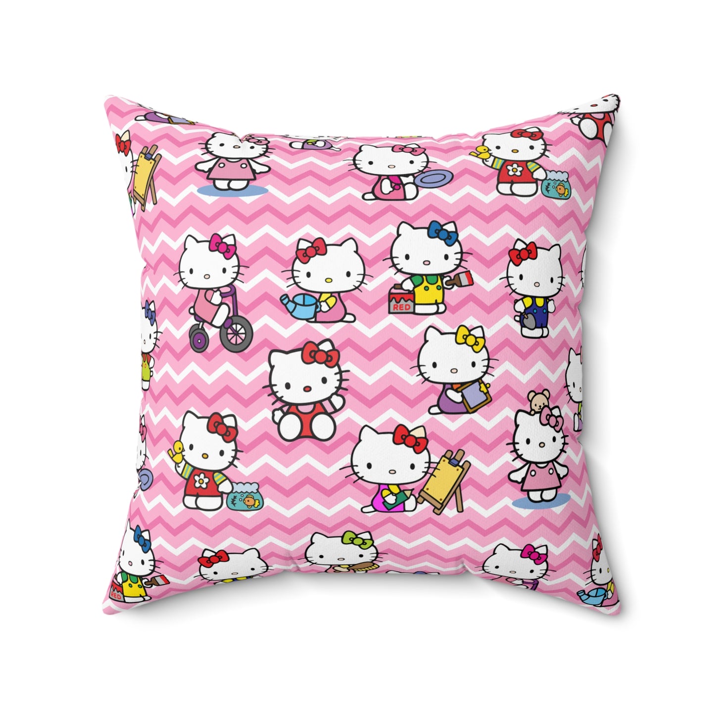 Hello Kitty Playtime Collage Spun Polyester Square Pillow