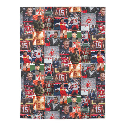 Patrick Mahomes Chiefs MVPAT Photo Collage Baby Swaddle Blanket