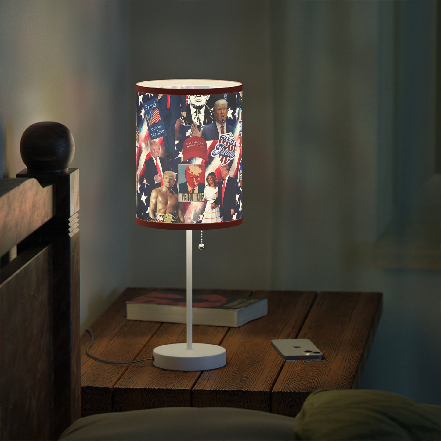 Donald Trump 2024 MAGA Montage Lamp on a Stand