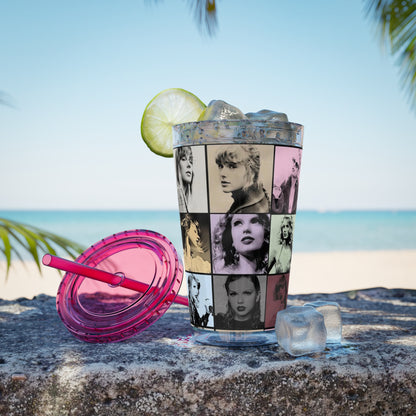 Taylor Swift Eras Collage Sunsplash Tumbler with Straw